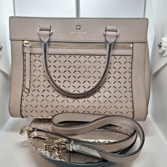 Kate Spade perri lane romy handbag shoulder bag taupe - Picture 4 of 16